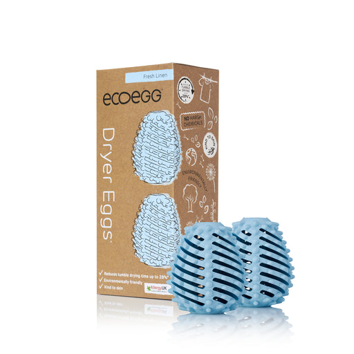 ecoegg pyykinkuivausmuna Fresh Linen. Ecoegg kuivausmunat nopeuttavat kuivausta kuivausrummussa 